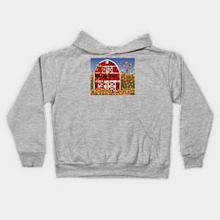 Hello, Fall farm barn autumn fall Kids Hoodie